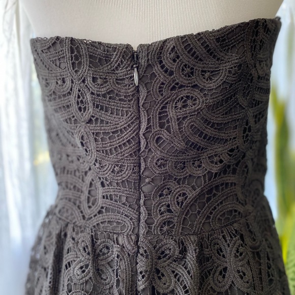 ANTHROPOLOGIE Black Lace Strapless Dress 6 - Picture 7 of 12